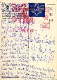 Postal dirigida a Kathryn Cardwell. París (Francia), 29-04-1960