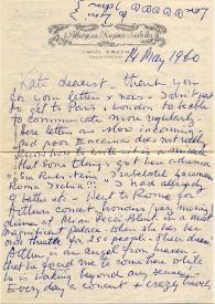 Carta a Kathryn Cardwell. Lacco Ameno, Nápoles (Italia), 14-05-1960