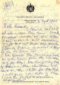 Carta a  Kathryn Cardwell. Lucerne (Suiza), 03-09-1960