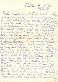 Carta a  Kathryn Cardwell. París (Francia), 07-10-1960