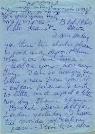 Carta a  Kathryn Cardwell. París (Francia), 13-10-1960
