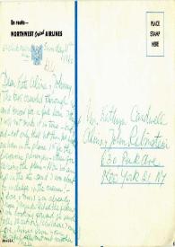 Tarjeta dirigida a Kathryn Cardwell, Alina y John Rubinstein. Chicago, Illinois (Estados Unidos), 11-12-1960