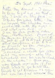 Carta a  Kathryn Cardwell. París (Francia), 24-09-1961