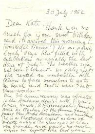 Carta a Kathryn Cardwell. Deauville (Francia), 30-07-1962
