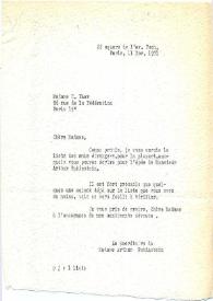 Carta dirigida a C. Naar. París (Francia), 11-11-1971