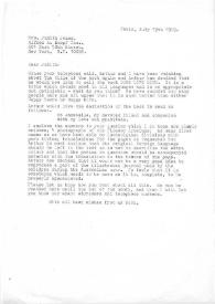 Carta a Judith Jones. París (Francia), 19-07-1979