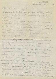 Carta dirigida a Aniela Rubinstein. Varsovia (Polonia), 05-05-1954
