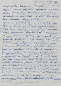 Carta dirigida a Aniela Rubinstein. Varsovia (Polonia), 15-04-1957