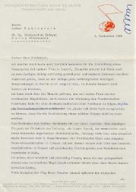Carta dirigida a Arthur Rubinstein. Frankfurt  (Alemania), 01-09-1964