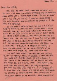 Carta dirigida a Aniela Rubinstein. Los Angeles, California (Estados Unidos), 01-02-1983