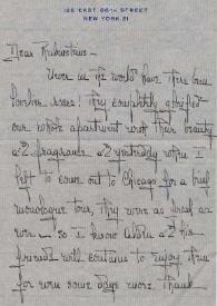 Carta dirigida a Arthur Rubinstein. Chicago, Illinois (Estados Unidos)