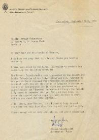 Carta dirigida a Arthur Rubinstein. Jerusalén (Israel), 16-09-1979