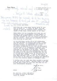 Carta dirigida a Aniela y Arthur Rubinstein. Nueva York (Estados Unidos), 17-04-1976