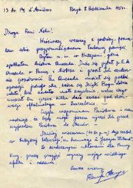 Carta dirigida a Aniela Rubinstein. París (Francia), 02-10-1954