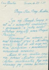 Carta dirigida a Aniela y Arthur Rubinstein. Voiron (Francia), 29-01-1951