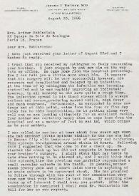 Carta dirigida a Aniela Rubinstein. Beverly Hills, California (Estados Unidos), 30-08-1955
