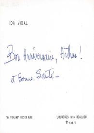 Postal dirigida a Arthur Rubinstein. Beaulieu (Francia)