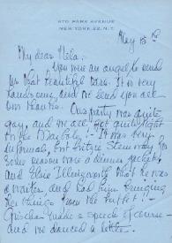Carta dirigida a Aniela Rubinstein. Nueva York (Estados Unidos), 15-05-1959