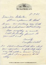 Carta dirigida a Aniela Rubinstein. Baltimore (Maryland), 09-11-1983