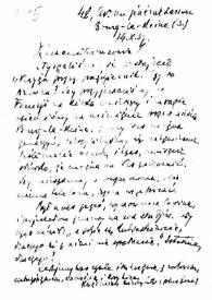 Carta dirigida a Aniela y Arthur Rubinstein. Bourg-la-Reine (Francia), 14-10-1959