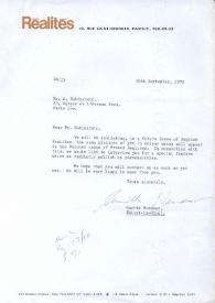 Carta dirigida a Arthur Rubinstein. París (Francia), 29-09-1970
