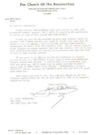 Carta dirigida a Arthur Rubinstein. Filadelfia (Pensilvania)