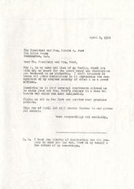 Carta dirigida a Gerald R. Ford, 02-04-1976
