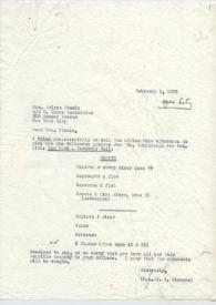 Carta dirigida a  Arlene Steele. Nueva York , 01-02-1972