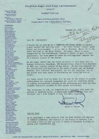 Carta dirigida a Arthur Rubinstein. Nueva York, 25-01-1974