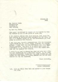 Carta dirigida a Arthur Rubinstein, 16-01-1973