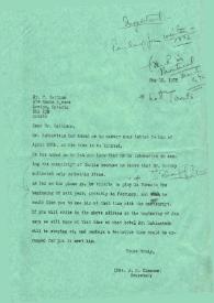 Carta dirigida a  Arthur Rubinstein. Ontario (Canada), 28-04-1975