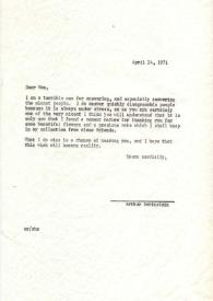 Carta a Van Cliburn, 24-04-1971