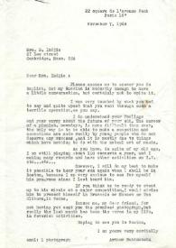 Carta dirigida a Barbara Indjic. París (Francia), 07-11-1968