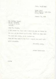 Carta a Jeffrey Siegel. Nueva York, 26-01-1968