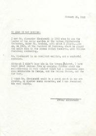 Carta dirigida a Alexanderciechanski, 26-01-1968