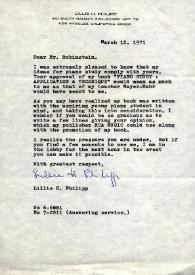 Carta dirigida a Arthur Rubinstein. Los Angeles (California), 12-03-1971