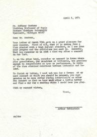 Carta dirigida a Anthony Smetona, 08-04-1971