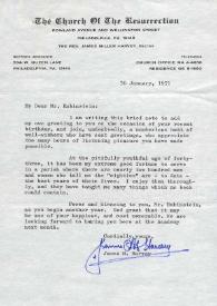 Carta dirigida a Arthur Rubinstein. Filadelfia (Pensilvania), 30-01-1971