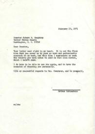 Carta a Hubert Humphrey, 25-02-1971