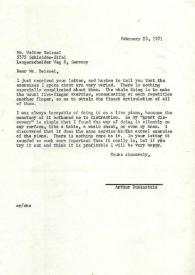 Carta a Walter Beissel, 23-02-1971