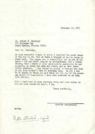 Carta dirigida a Albert H. Sakolsky, 17-02-1971