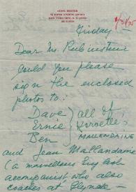 Carta dirigida a Arthur Rubinstein. Nueva York, 31-01-1975