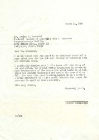 Carta a Irving J. Townsend. Hollywood (California), 11-03-1970