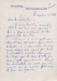 Carta dirigida a Arthur Rubinstein. Brookline , 27-12-1968