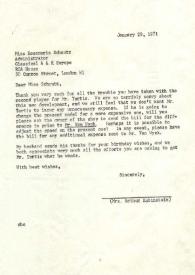 Carta dirigida a Rosemarie Schnutz, 29-01-1971