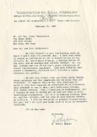 Carta dirigida a Arthur Rubinstein. Washington, 21-02-1968