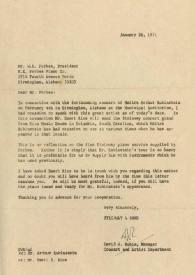 Carta a W. K. Forbes, 26-01-1971