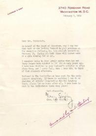 Carta dirigida a Arthur Rubinstein. Washington, 07-02-1969