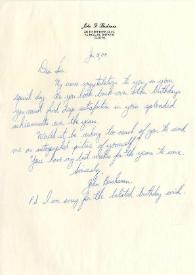 Carta dirigida a Arthur Rubinstein. Ontario (Canada), 28-01-1971