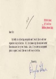 Carta dirigida a Arthur Rubinstein. Brattleboro (Vermont)